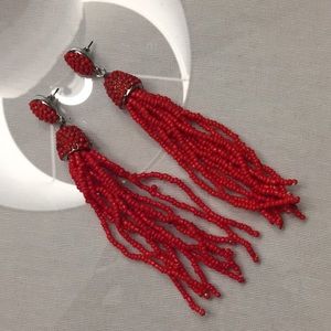Red tassel earrings ♥️